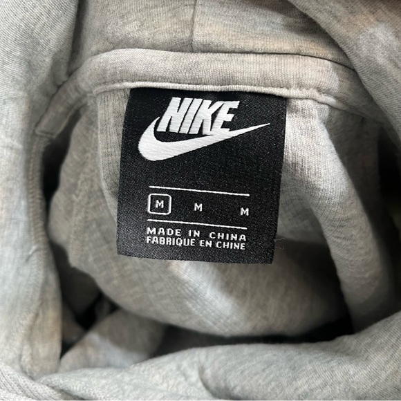 Nike Sportswear Rib Cotton Crop Hoodie in Grey - Picture 3 of 6